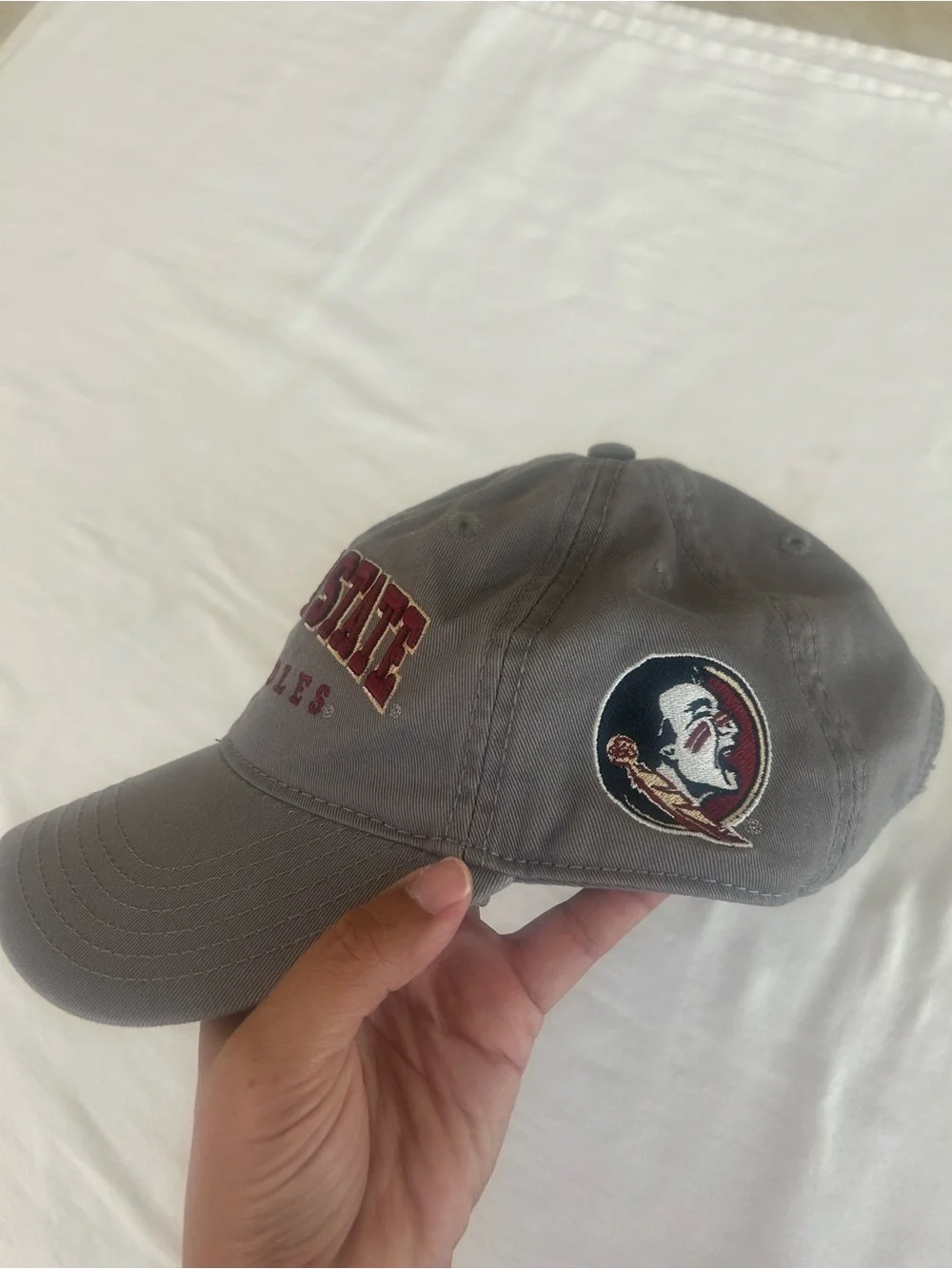 Legacy Florida State Seminoles Gray Adjustable Dad Hat FSU Embroidered NCAA